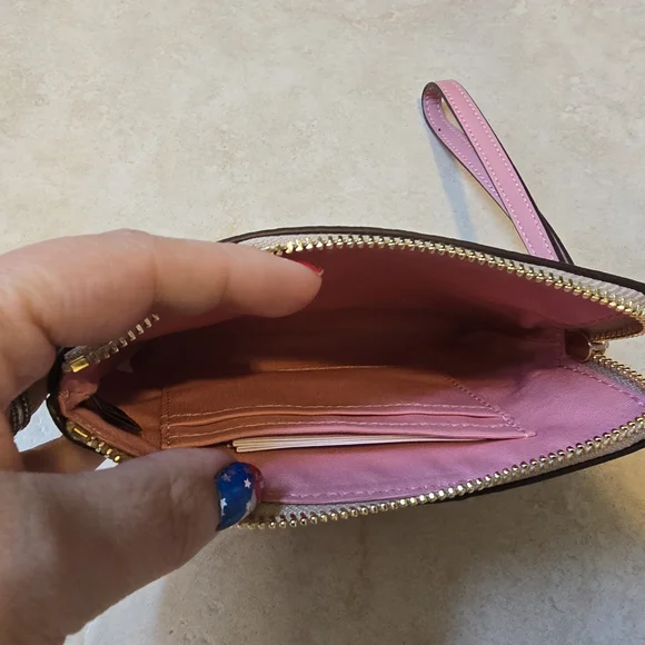 Coach Beige and Pink Wristlet - Picture 2 of 3